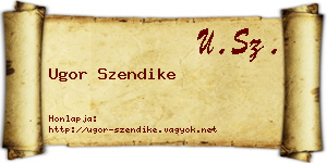 Ugor Szendike névjegykártya